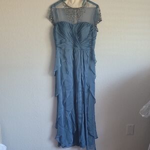 Adrianna Papell Beaded Blue Dress